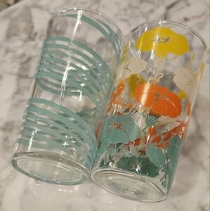 Vintage Orange Juice Glass Cups